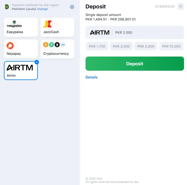 1win payments